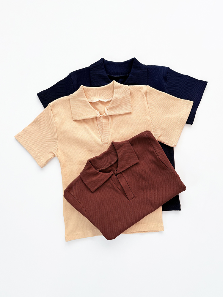 کراپ تاپ کبریتی آستین نصفه یقه انگلیسی