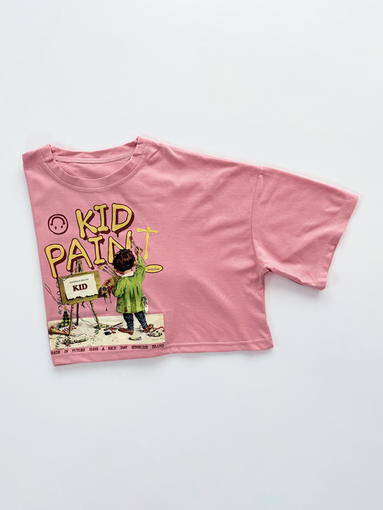 کراپ تیشرت نخ پنبه Kid paint