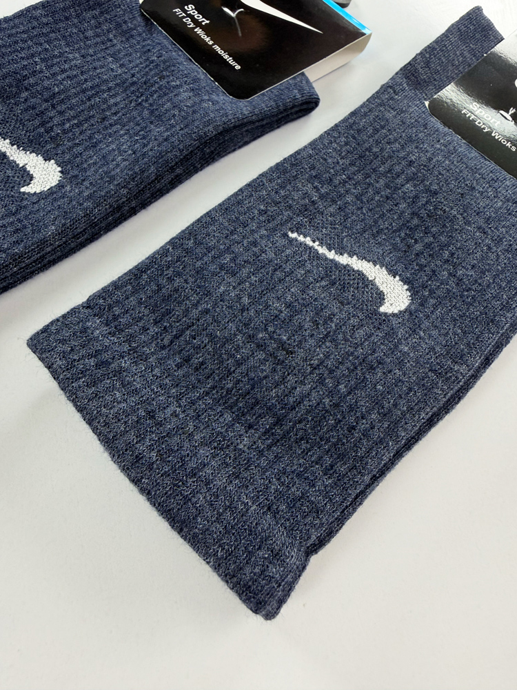 جوراب ساقدار زنانه نخ پنبه سرمه ای برفکی Nike