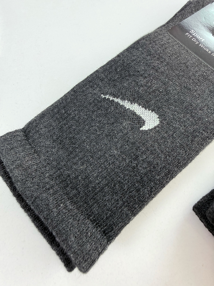 جوراب ساقدار زنانه نخ پنبه طوسی تیره برفکی نایکی Nike