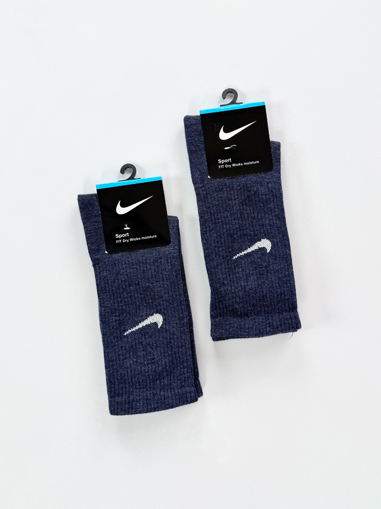 جوراب ساقدار زنانه نخ پنبه سرمه ای برفکی Nike