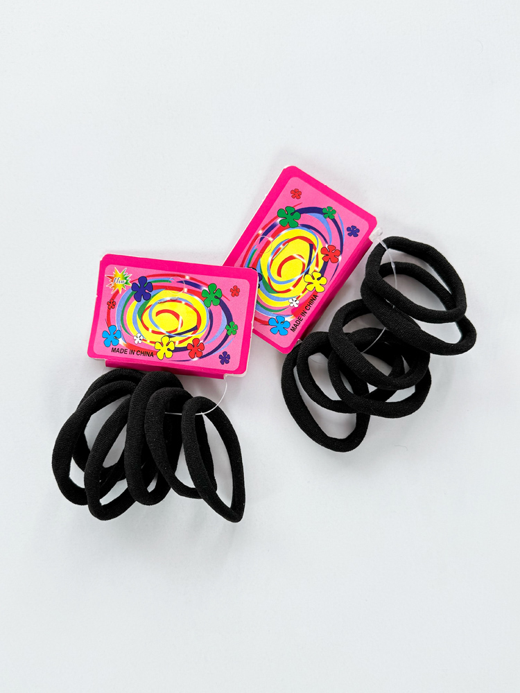 کش مو مشکی ساده بسته 6 عددی