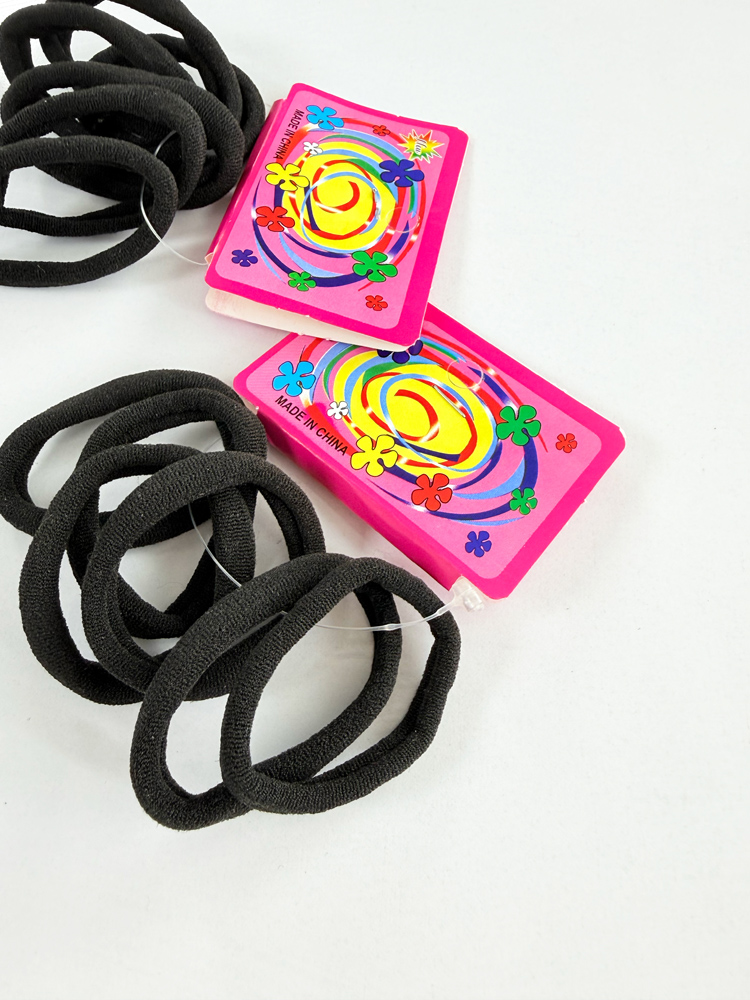 کش مو مشکی ساده بسته 6 عددی