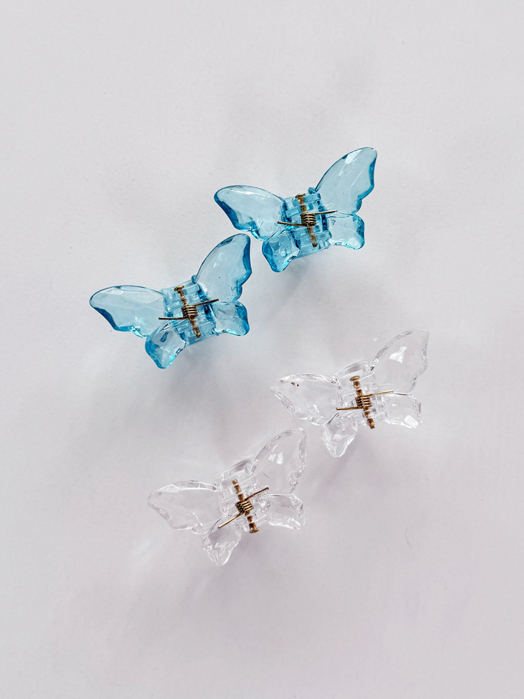 کلیپس مو شیشه ای پروانه بسته 2 عددی