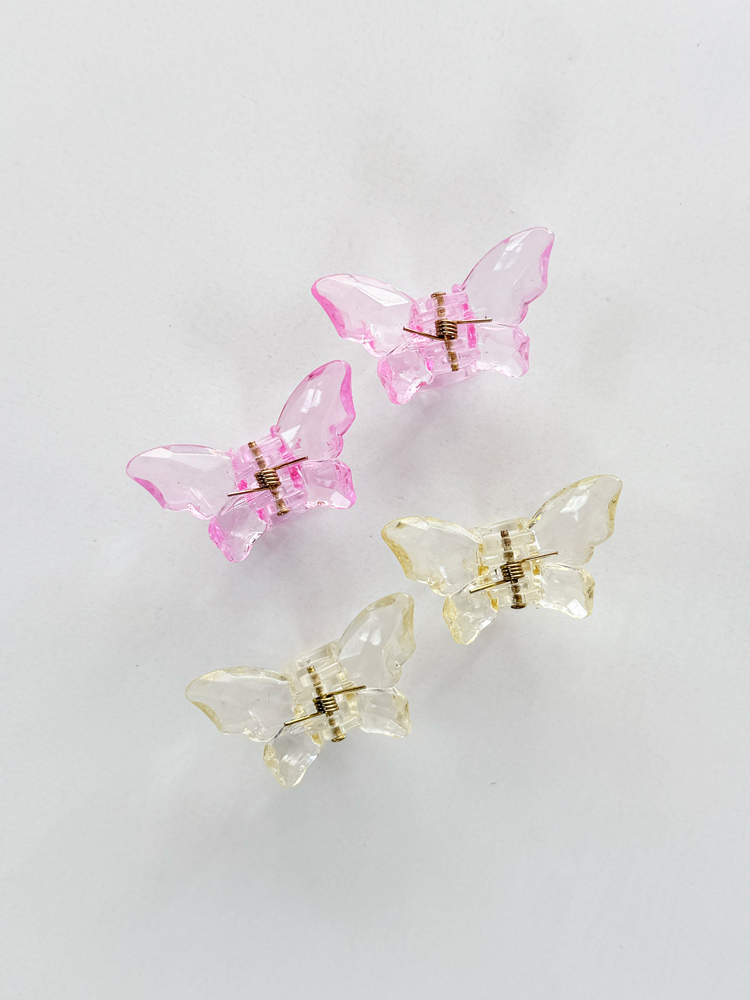 کلیپس مو شیشه ای پروانه بسته 2 عددی