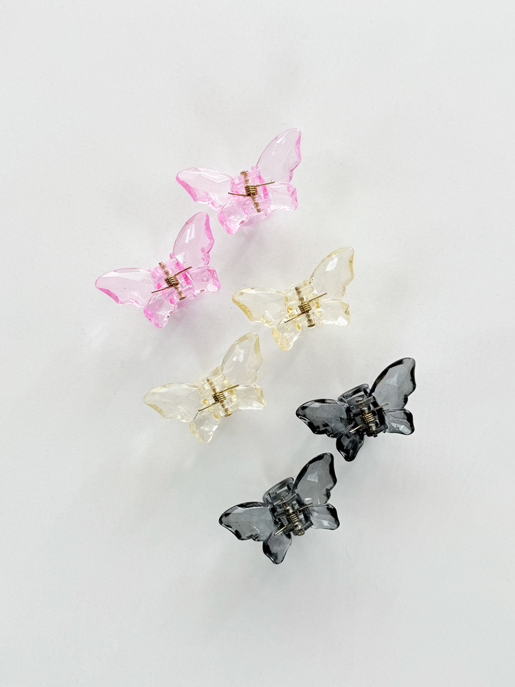 کلیپس مو شیشه ای پروانه بسته 2 عددی