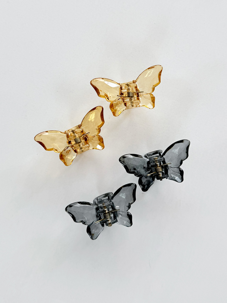 کلیپس مو شیشه ای پروانه بسته 2 عددی