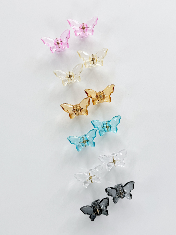 کلیپس مو شیشه ای پروانه بسته 2 عددی