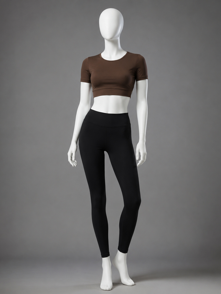 کراپ تاپ کاپدار ورزشی زنانه فلامنت پشت باز بندی