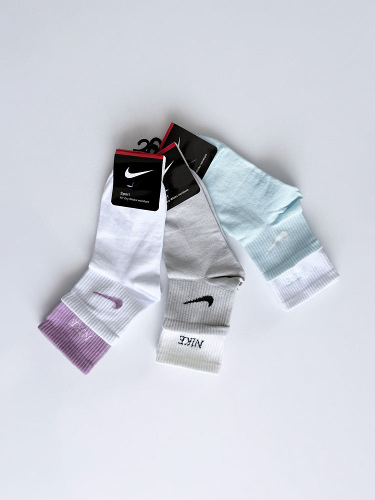 جوراب نیم ساق زنانه نخ پنبه دوکش نایک Nike