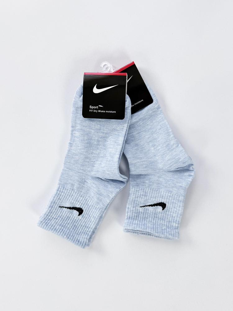 جوراب نیم ساق زنانه نخ پنبه آبی آسمانی برفکی نایکی Nike