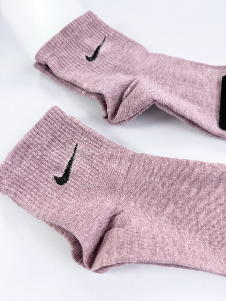 جوراب نیم ساق زنانه نخ پنبه صورتی کثیف برفکی نایکی Nike