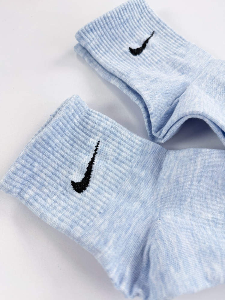 جوراب نیم ساق زنانه نخ پنبه آبی آسمانی برفکی نایکی Nike