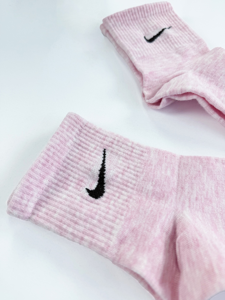 جوراب نیم ساق زنانه نخ پنبه صورتی برفکی نایکی Nike