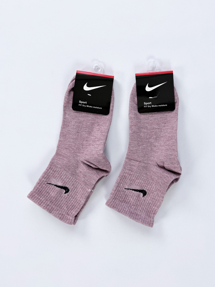 جوراب نیم ساق زنانه نخ پنبه صورتی کثیف برفکی نایکی Nike