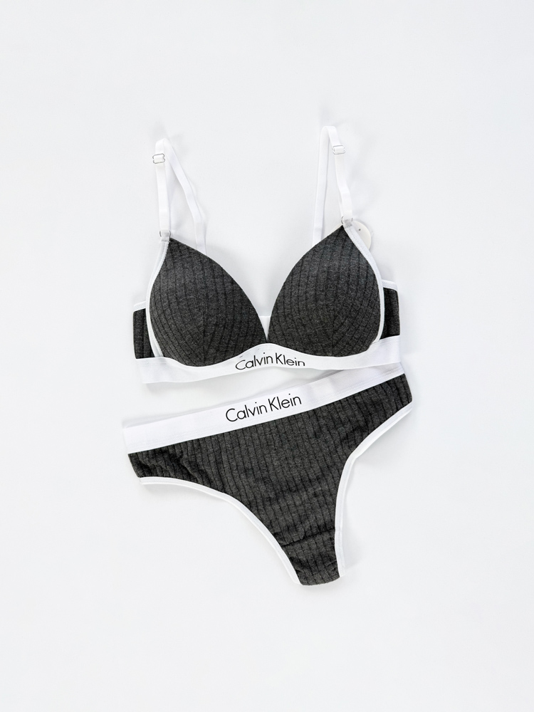 ست شورت و سوتین دخترانه پوش آپ دار کبریتی نوشته کلوین کلاین Calvin klein فیتن Fitan