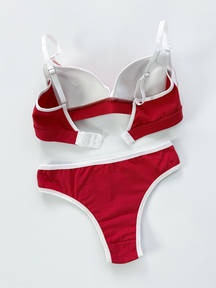 ست شورت و سوتین پوش آپ دار نخ پنبه هارنس دار نوشته کلوین کلاین Calvin klein فیتن Fitan