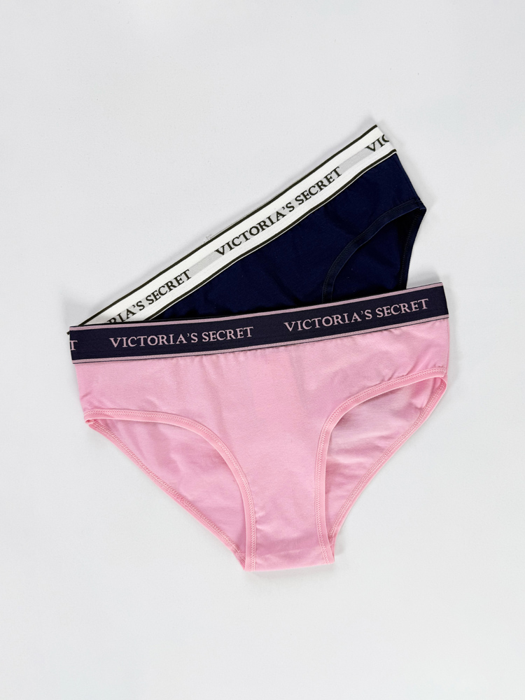 شورت اسلیپ زنانه نخ پنبه کمر کش ساده بسته 2 عددی ویکتوریا سکرت Victoria's Secret
