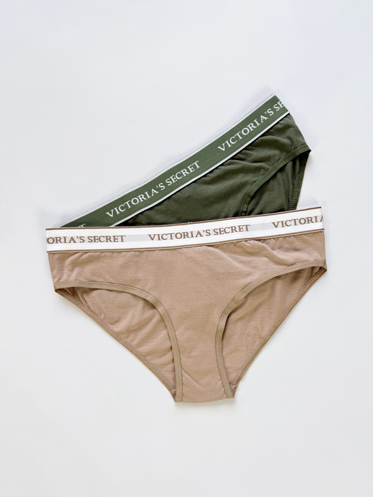 شورت اسلیپ زنانه نخ پنبه کمر کش ساده بسته 2 عددی ویکتوریا سکرت Victoria's Secret