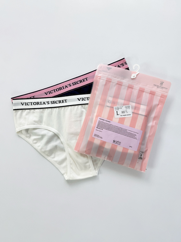 شورت اسلیپ زنانه نخ پنبه کمر کش ساده بسته 2 عددی ویکتوریا سکرت Victoria's Secret