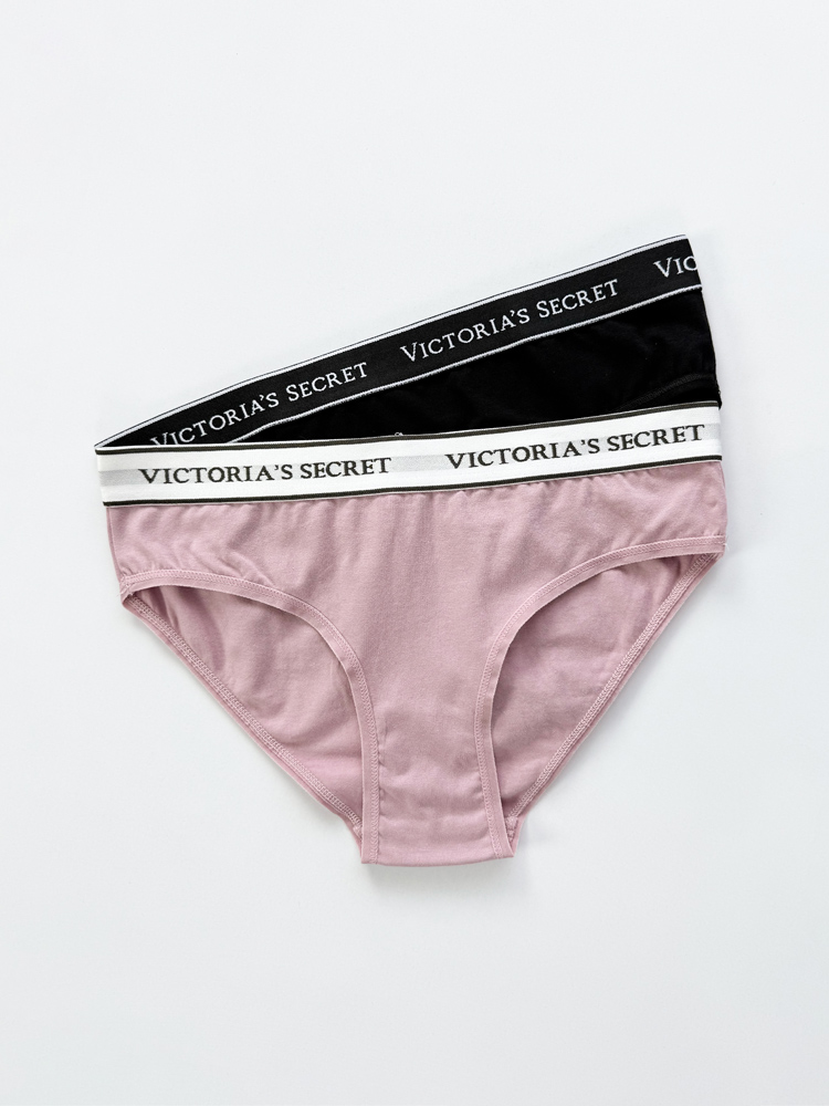 شورت اسلیپ زنانه نخ پنبه کمر کش ساده بسته 2 عددی ویکتوریا سکرت Victoria's Secret