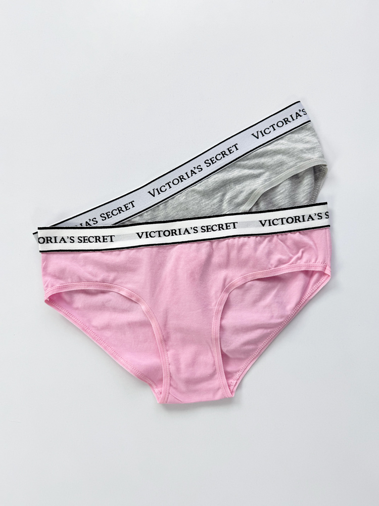 شورت اسلیپ زنانه نخ پنبه کمر کش ساده بسته 2 عددی ویکتوریا سکرت Victoria's Secret