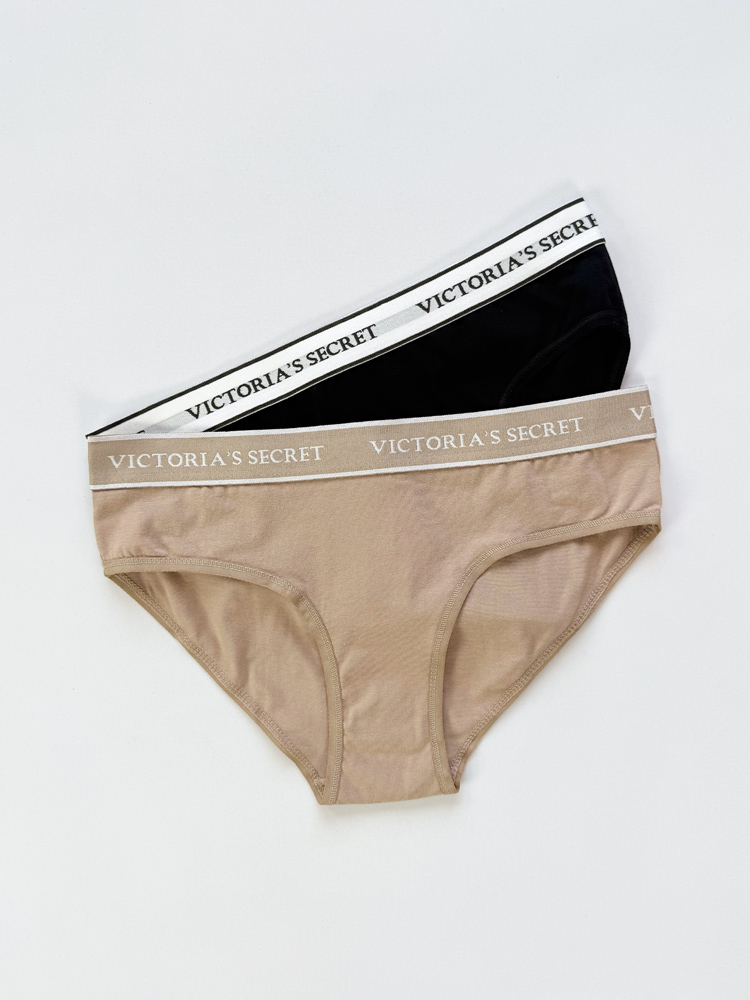 شورت اسلیپ زنانه نخ پنبه کمر کش ساده بسته 2 عددی ویکتوریا سکرت Victoria's Secret