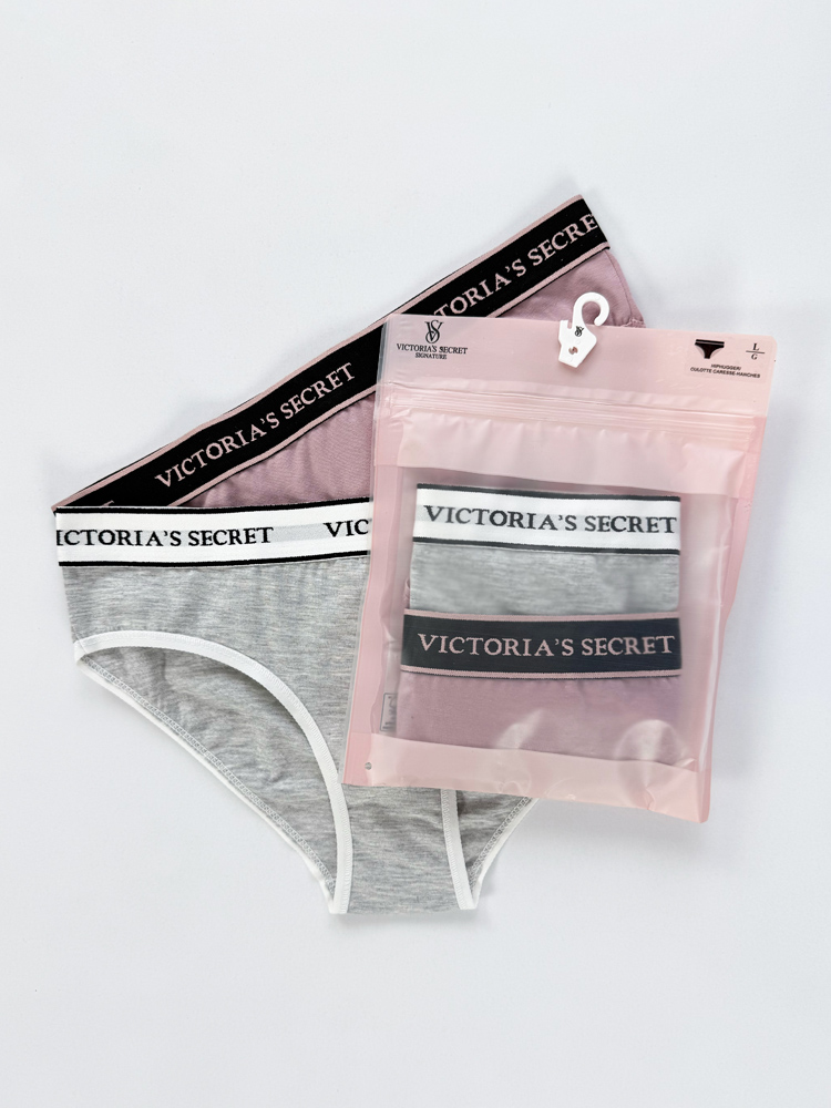 شورت اسلیپ زنانه نخ پنبه کمر کش ساده بسته 2 عددی ویکتوریا سکرت Victoria's Secret