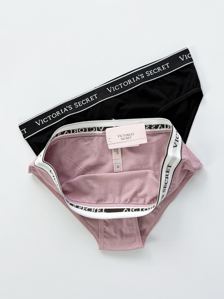 شورت اسلیپ زنانه نخ پنبه کمر کش ساده بسته 2 عددی ویکتوریا سکرت Victoria's Secret