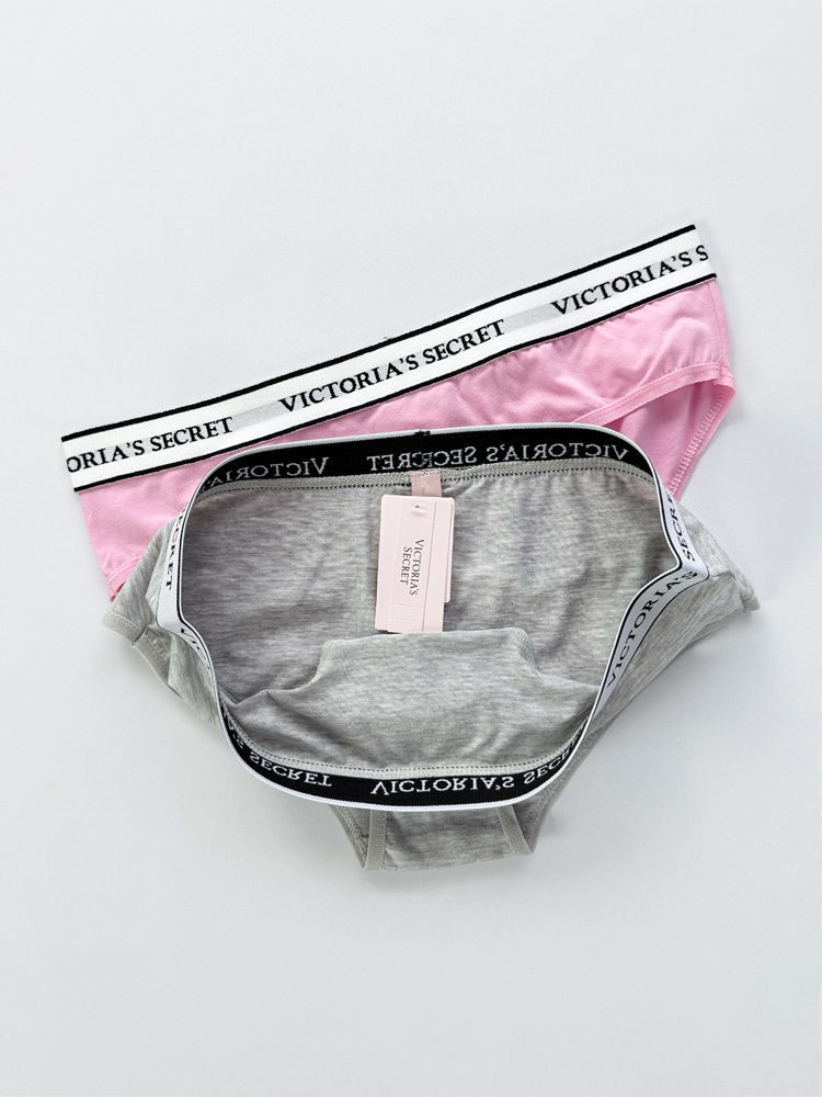 شورت اسلیپ زنانه نخ پنبه کمر کش ساده بسته 2 عددی ویکتوریا سکرت Victoria's Secret