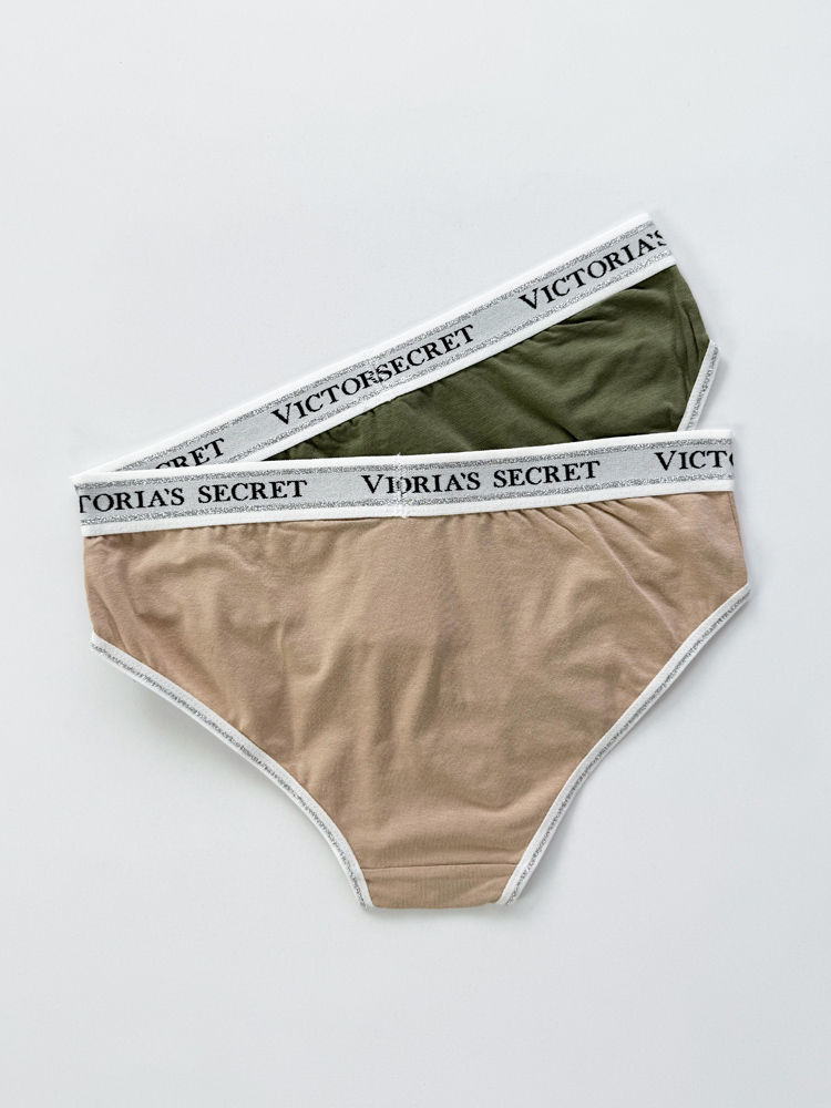 شورت اسلیپ زنانه نخ پنبه کمر کش شاین بسته 2 عددی ویکتوریا سکرت Victoria's Secret