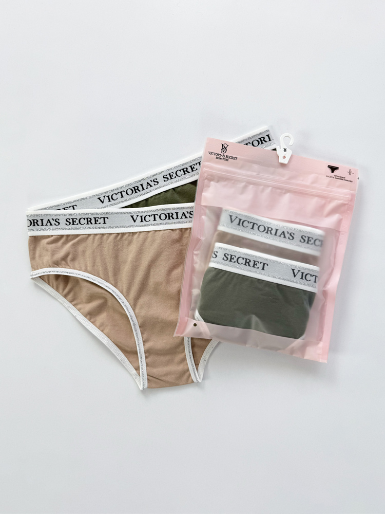 شورت اسلیپ زنانه نخ پنبه کمر کش شاین بسته 2 عددی ویکتوریا سکرت Victoria's Secret
