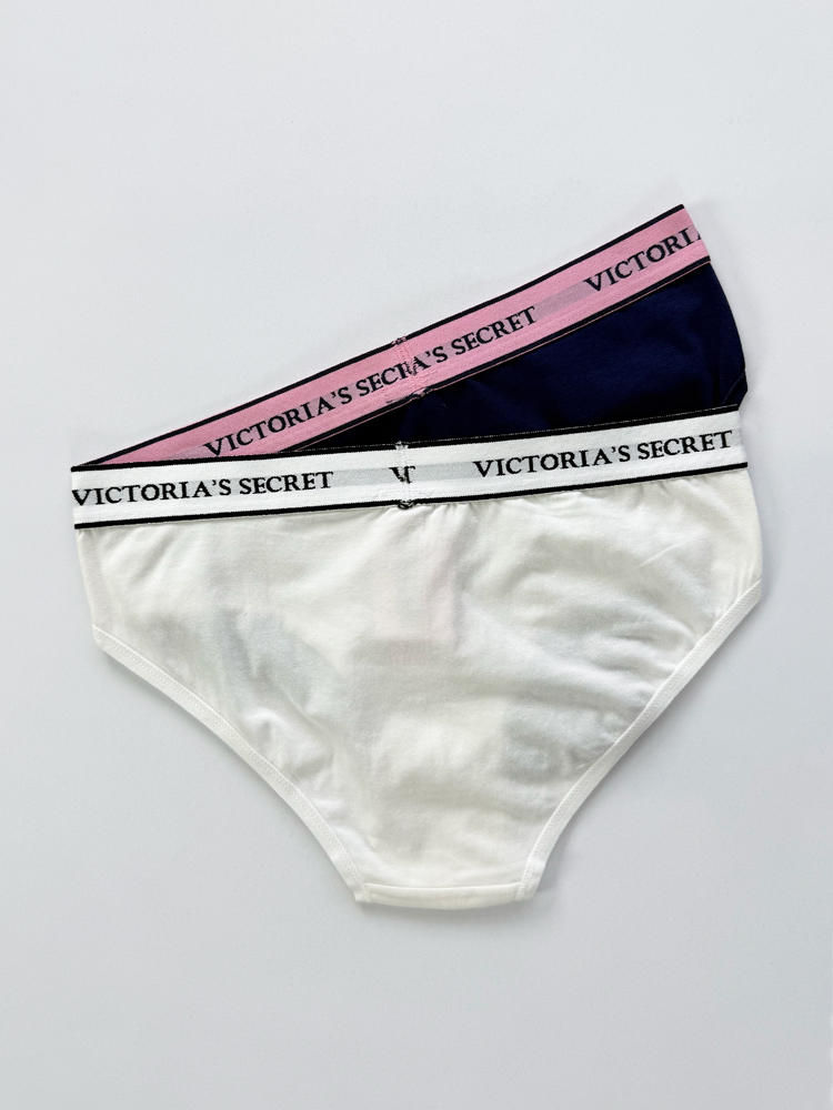 شورت اسلیپ زنانه نخ پنبه کمر کش ساده بسته 2 عددی ویکتوریا سکرت Victoria's Secret