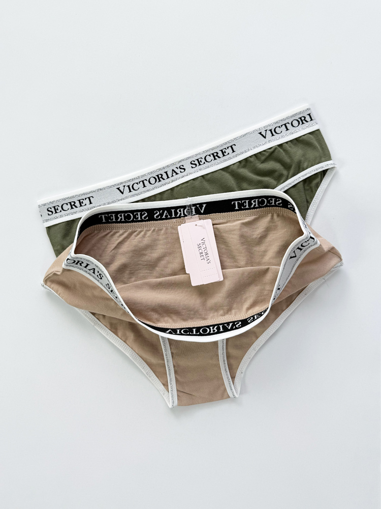 شورت اسلیپ زنانه نخ پنبه کمر کش شاین بسته 2 عددی ویکتوریا سکرت Victoria's Secret