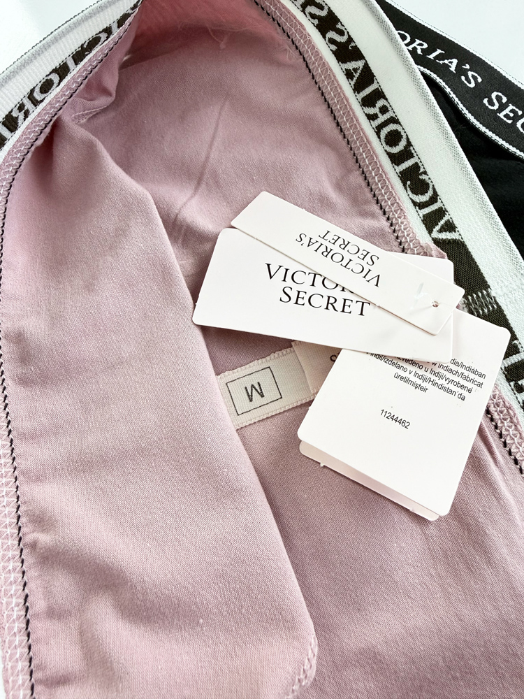 شورت اسلیپ زنانه نخ پنبه کمر کش ساده بسته 2 عددی ویکتوریا سکرت Victoria's Secret