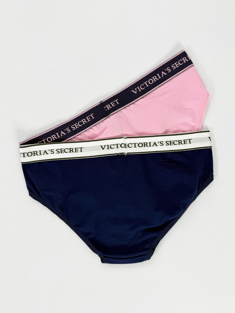 شورت اسلیپ زنانه نخ پنبه کمر کش ساده بسته 2 عددی ویکتوریا سکرت Victoria's Secret