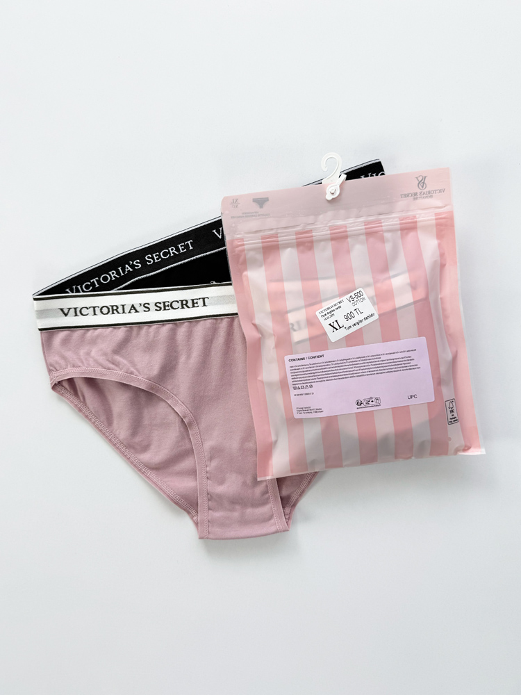 شورت اسلیپ زنانه نخ پنبه کمر کش ساده بسته 2 عددی ویکتوریا سکرت Victoria's Secret