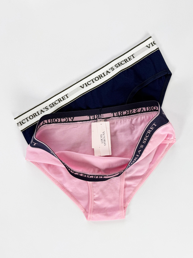 شورت اسلیپ زنانه نخ پنبه کمر کش ساده بسته 2 عددی ویکتوریا سکرت Victoria's Secret