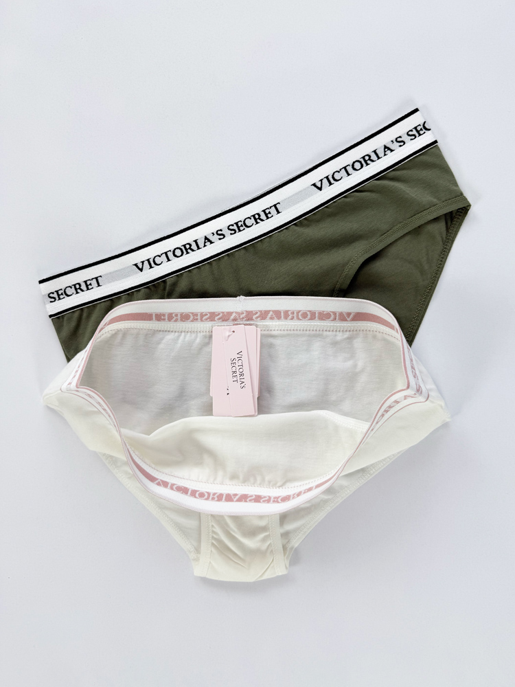 شورت اسلیپ زنانه نخ پنبه کمر کش ساده بسته 2 عددی ویکتوریا سکرت Victoria's Secret