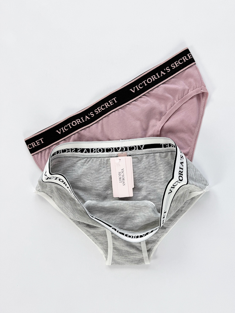 شورت اسلیپ زنانه نخ پنبه کمر کش ساده بسته 2 عددی ویکتوریا سکرت Victoria's Secret