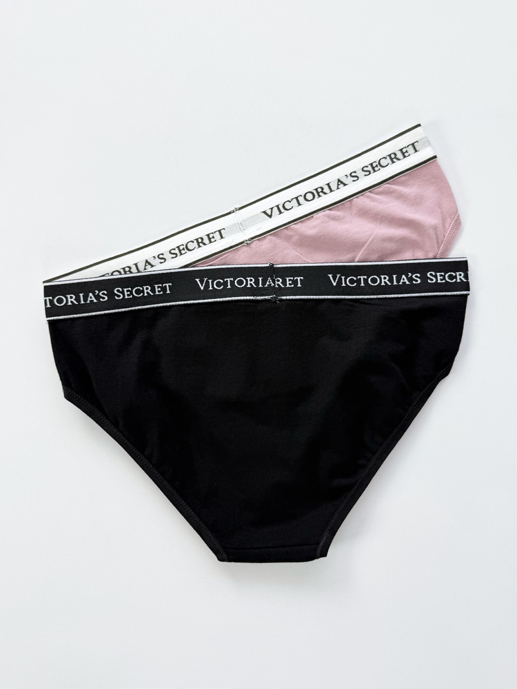 شورت اسلیپ زنانه نخ پنبه کمر کش ساده بسته 2 عددی ویکتوریا سکرت Victoria's Secret