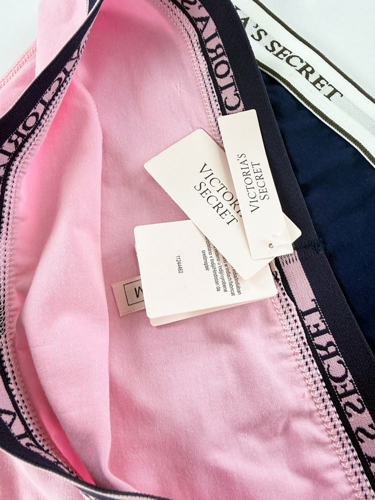 شورت اسلیپ زنانه نخ پنبه کمر کش ساده بسته 2 عددی ویکتوریا سکرت Victoria's Secret