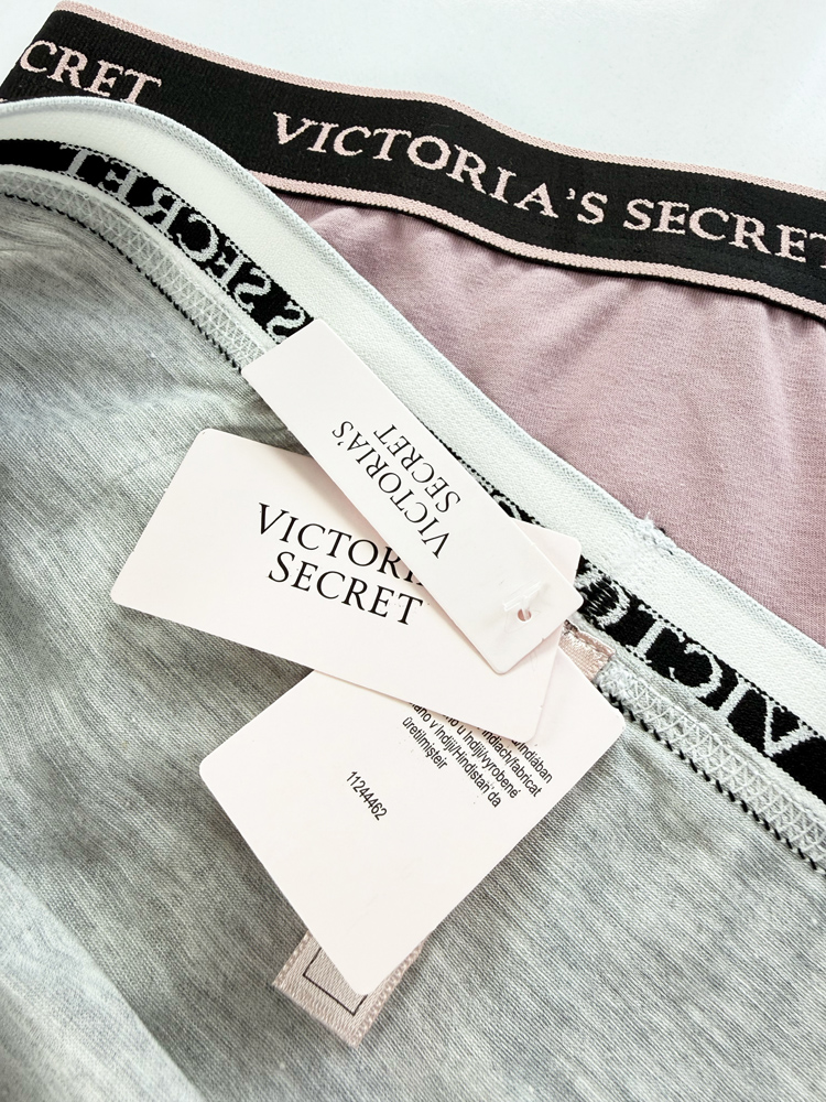 شورت اسلیپ زنانه نخ پنبه کمر کش ساده بسته 2 عددی ویکتوریا سکرت Victoria's Secret