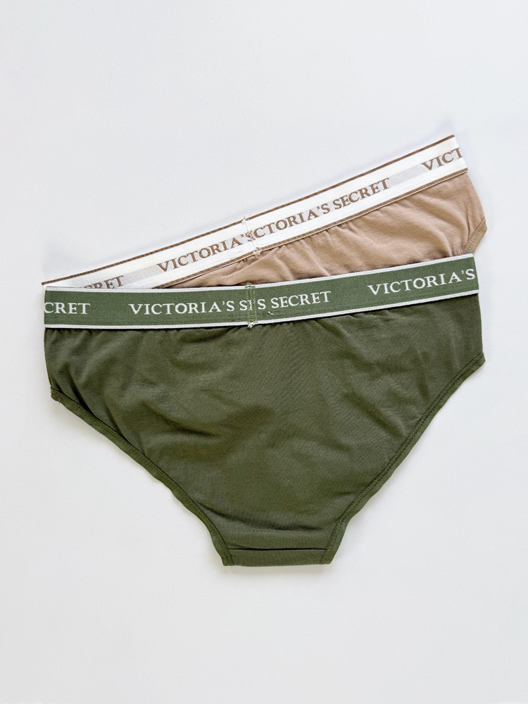 شورت اسلیپ زنانه نخ پنبه کمر کش ساده بسته 2 عددی ویکتوریا سکرت Victoria's Secret