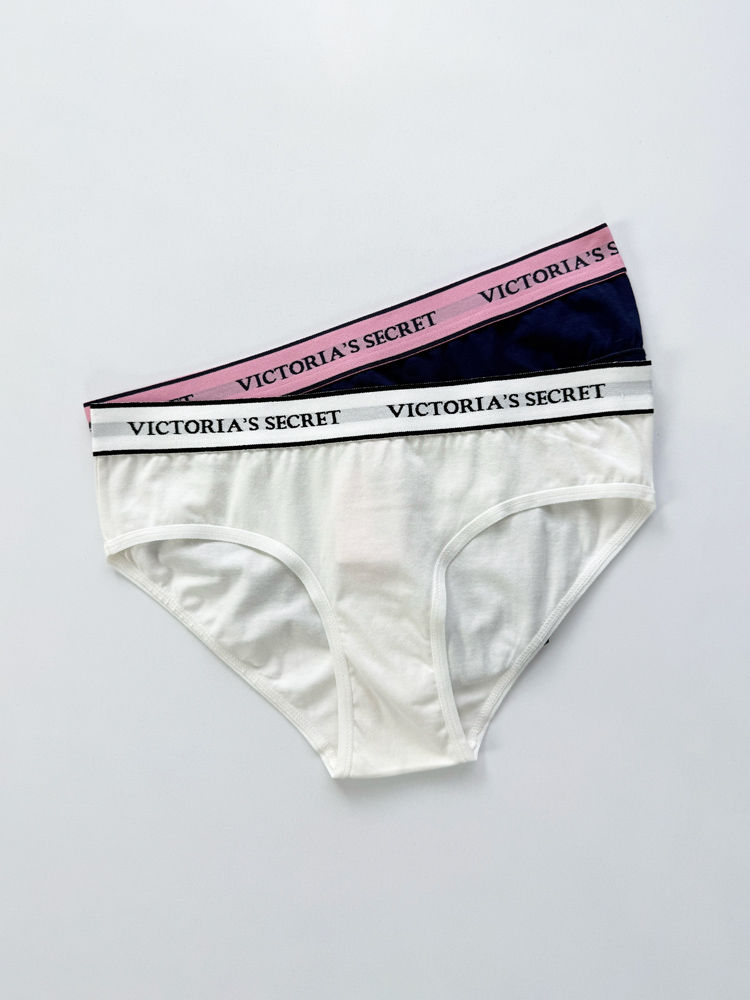 شورت اسلیپ زنانه نخ پنبه کمر کش ساده بسته 2 عددی ویکتوریا سکرت Victoria's Secret