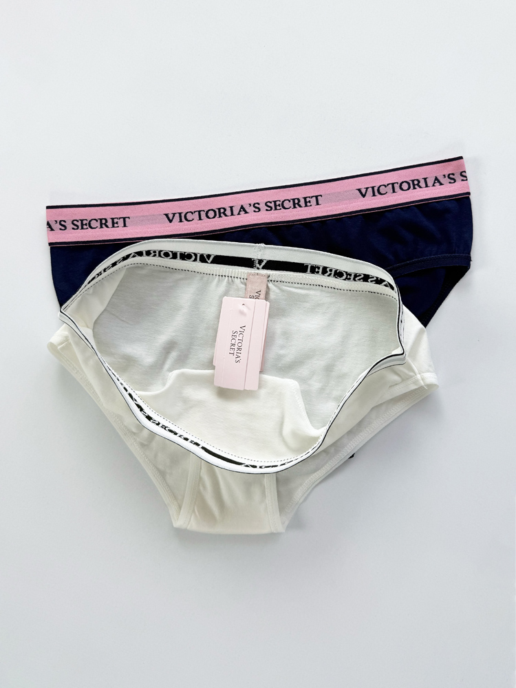 شورت اسلیپ زنانه نخ پنبه کمر کش ساده بسته 2 عددی ویکتوریا سکرت Victoria's Secret