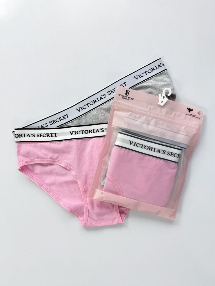 شورت اسلیپ زنانه نخ پنبه کمر کش ساده بسته 2 عددی ویکتوریا سکرت Victoria's Secret