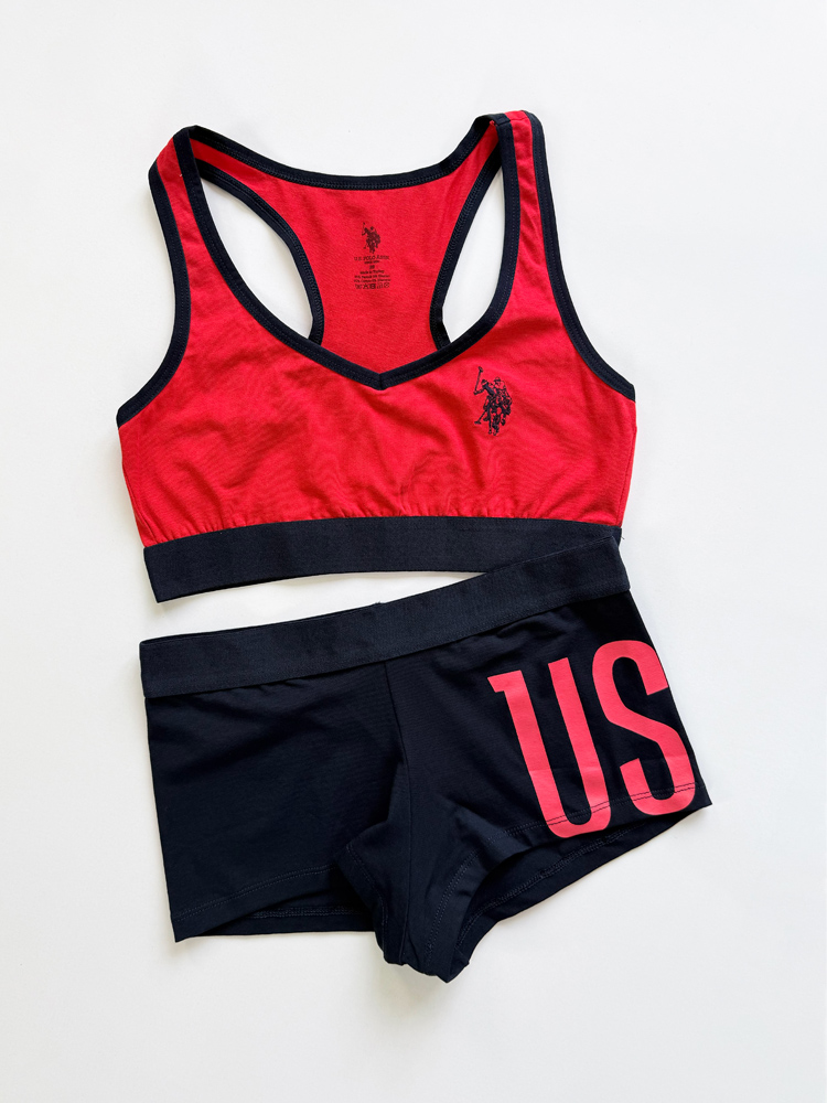 ست نیمتنه بدون کاپ و شورت نیم پا پولو U.S Polo Assn