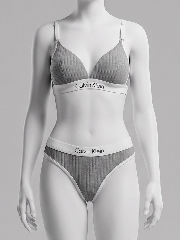 ست شورت و سوتین دخترانه پوش آپ دار کبریتی نوشته کلوین کلاین Calvin klein فیتن Fitan