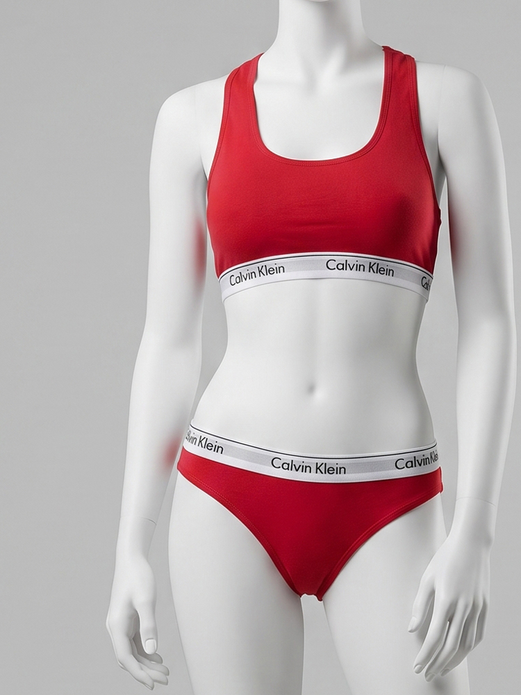 ست نیمتنه کاپدار و شورت اسلیپ نخ پنبه کلوین کلاین Calvin Klein